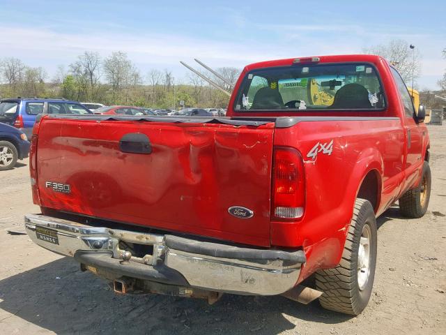 1FTSF31F5YEB27336 - 2000 FORD F350 SRW S RED photo 4