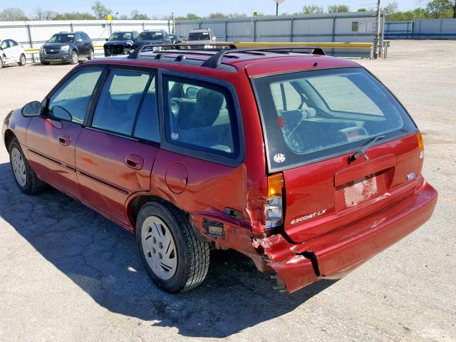 3FALP15P7VR167649 - 1997 FORD ESCORT LX RED photo 3