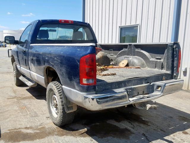 3D7KS26C25G735250 - 2005 DODGE RAM 2500 S ლურჯი ფოტო 3