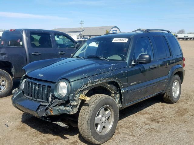 1J4GL58K43W598629 - 2003 JEEP LIBERTY LI GREEN photo 2