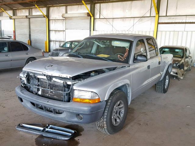 1D7HL38N44S768415 - 2004 DODGE DAKOTA QUA SILVER photo 2