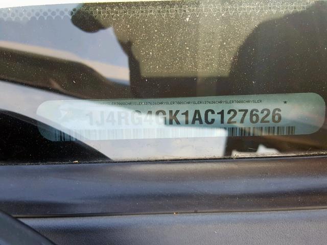 1J4RG4GK1AC127626 - 2010 JEEP COMMANDER WHITE photo 10