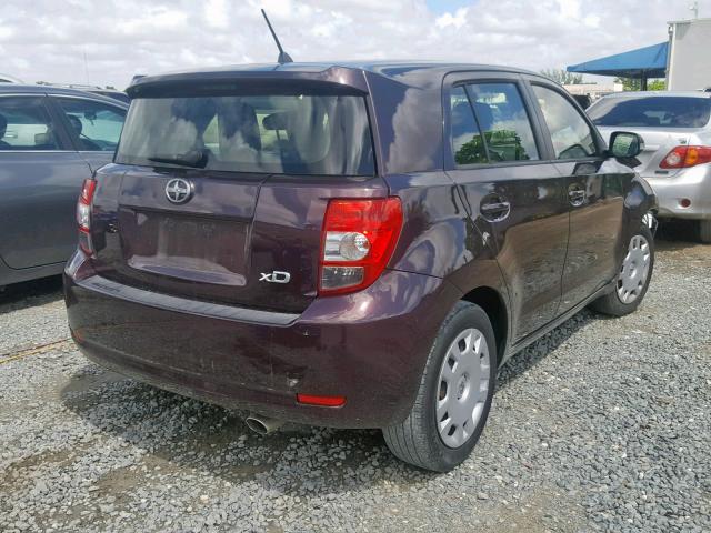 JTKKUPB45D1033428 - 2013 TOYOTA SCION XD PURPLE photo 4