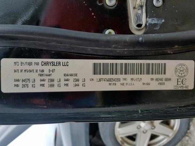 1J8FF47W68D543358 - 2008 JEEP COMPASS SP Қара фото 10