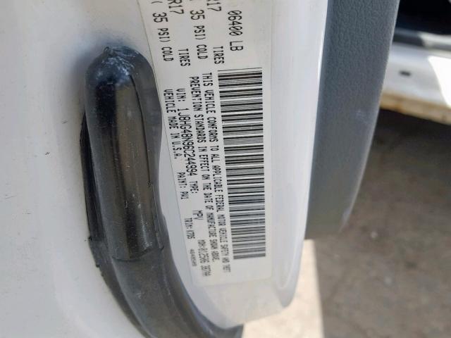 1J8HG48N96C244994 - 2006 JEEP COMMANDER WHITE photo 10