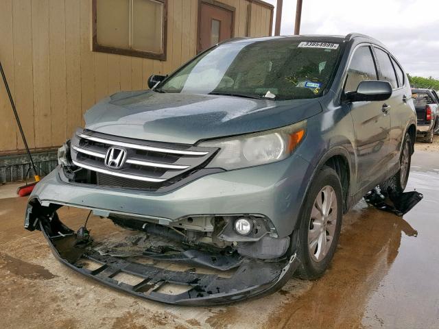 5J6RM3H77CL003313 - 2012 HONDA CR-V EXL GREEN photo 2