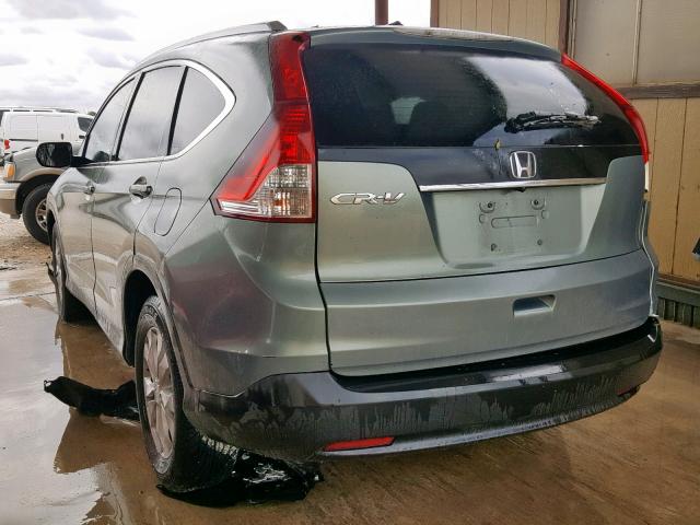 5J6RM3H77CL003313 - 2012 HONDA CR-V EXL GREEN photo 3