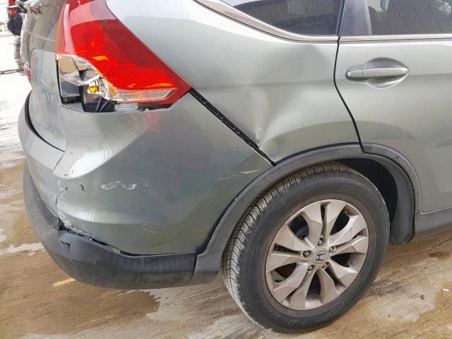 5J6RM3H77CL003313 - 2012 HONDA CR-V EXL GREEN photo 9