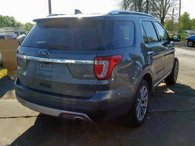 1FM5K8F85HGC92044 - 2017 FORD EXPLORER L GRAY photo 4