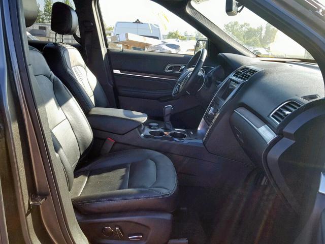 1FM5K8F85HGC92044 - 2017 FORD EXPLORER L GRAY photo 5