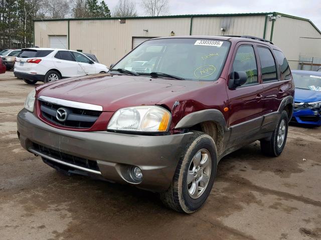 4F2CZ94154KM17974 - 2004 MAZDA TRIBUTE LX BURGUNDY photo 2