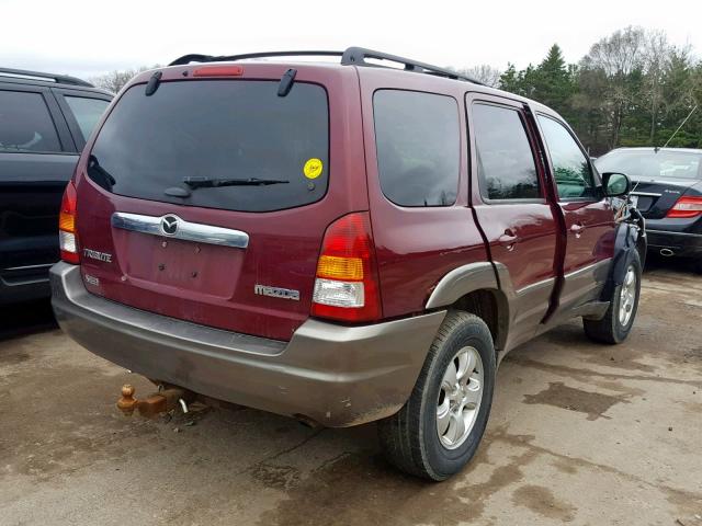 4F2CZ94154KM17974 - 2004 MAZDA TRIBUTE LX BURGUNDY photo 4