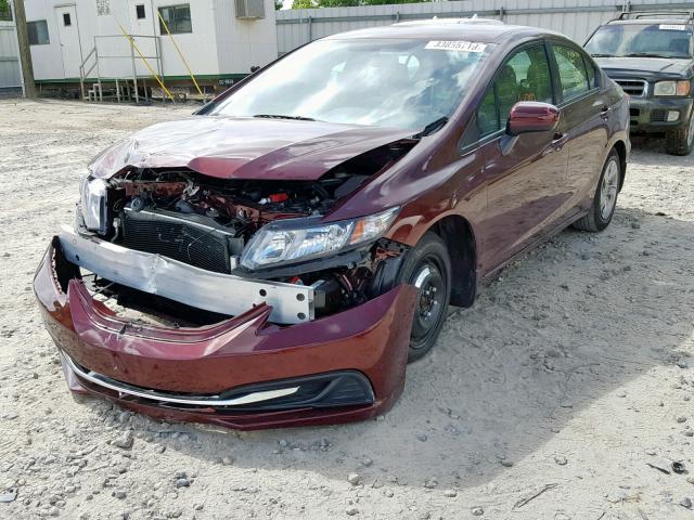 19XFB2F50EE024719 - 2014 HONDA CIVIC LX BURGUNDY photo 2