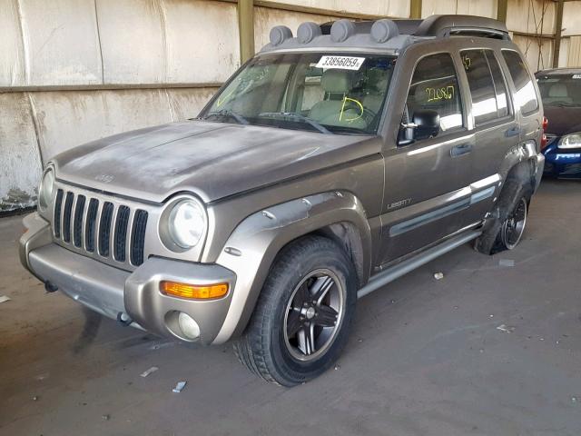 1J8GK38K04W113491 - 2004 JEEP LIBERTY RE BEIGE photo 2