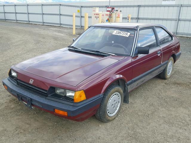 JHMAD7334FC080724 - 1985 HONDA ACCORD 180 BURGUNDY photo 2