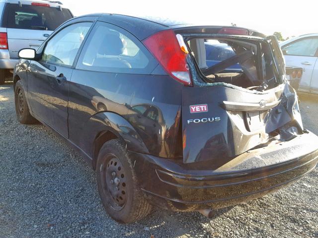 1FAFP31N47W298289 - 2007 FORD FOCUS ZX3 BLACK photo 3