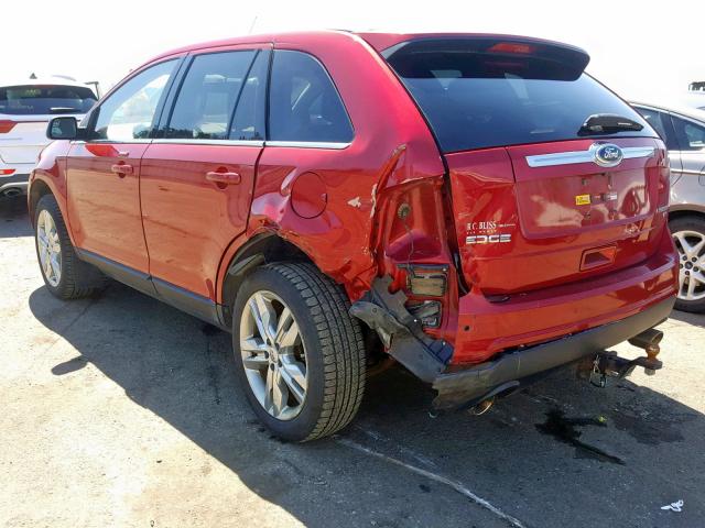 2FMDK4KC4CBA37593 - 2012 FORD EDGE LIMIT MAROON photo 3