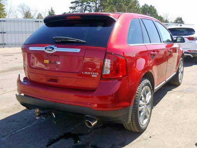 2FMDK4KC4CBA37593 - 2012 FORD EDGE LIMIT MAROON photo 4