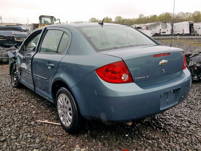 1G1AT58H697155281 - 2009 CHEVROLET COBALT LT BLUE photo 3