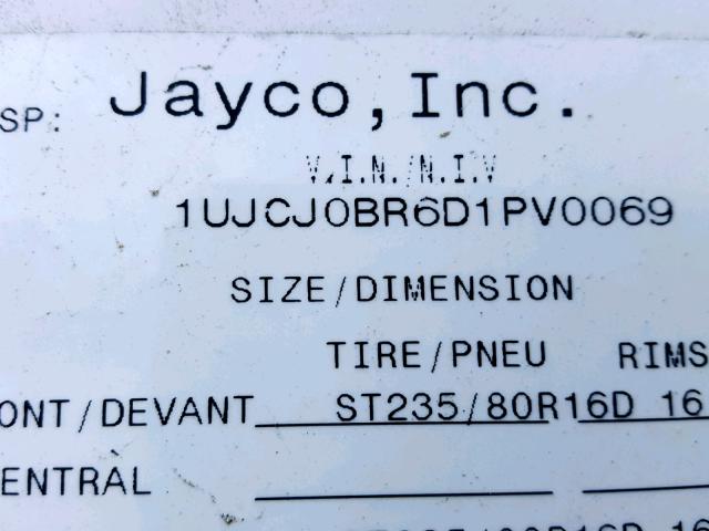 1UJCJ0BR6D1PV0069 - 2013 JAYCO EAGLE  WHITE photo 8