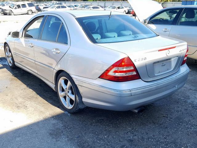 WDBRF40J55A703969 - 2005 MERCEDES-BENZ C 230K SPO SILVER photo 3