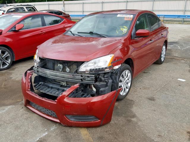 3N1AB7AP1FY376484 - 2015 NISSAN SENTRA S RED photo 2