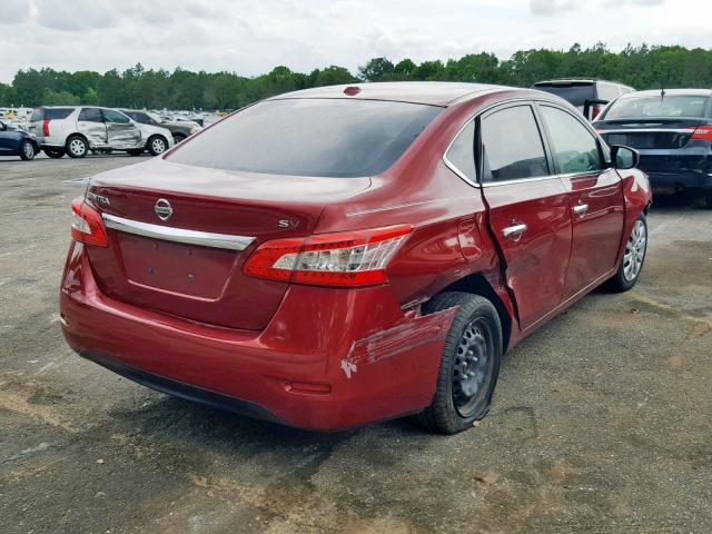 3N1AB7AP1FY376484 - 2015 NISSAN SENTRA S RED photo 4