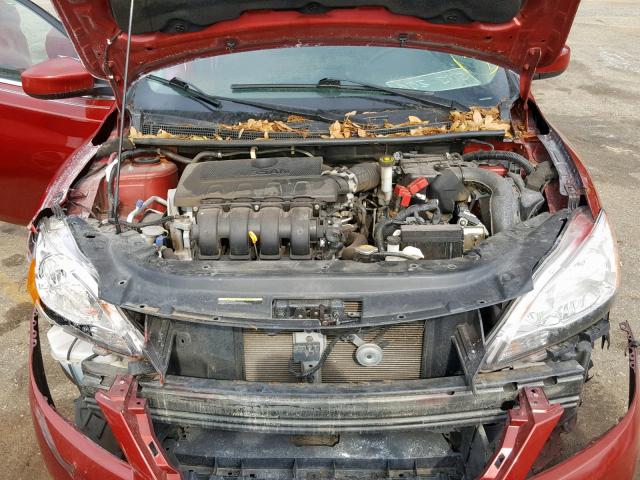 3N1AB7AP1FY376484 - 2015 NISSAN SENTRA S RED photo 7