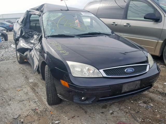 1FAHP34N37W107482 - 2007 FORD FOCUS ZX4 BLACK photo 1