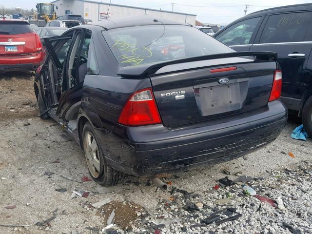 1FAHP34N37W107482 - 2007 FORD FOCUS ZX4 BLACK photo 3