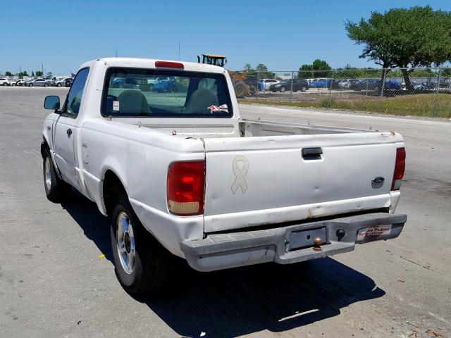 1FTYR10D03PA69526 - 2003 FORD RANGER WHITE photo 3