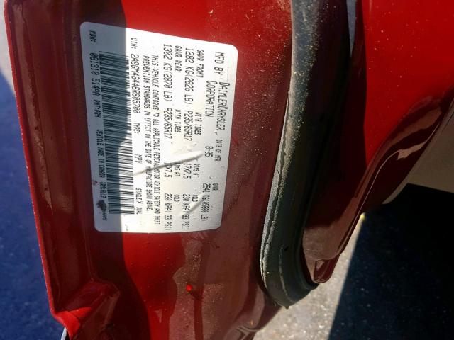 2A8GM48446R605700 - 2006 CHRYSLER PACIFICA RED photo 10