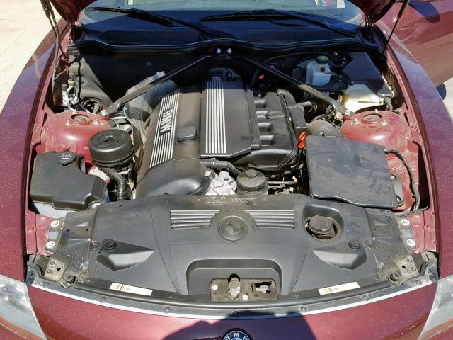 4USBT53413LU03204 - 2003 BMW Z4 3.0 BURGUNDY photo 7
