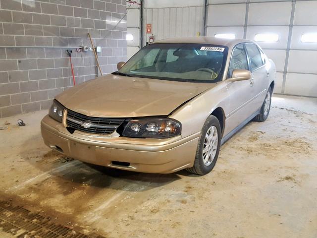 2G1WF52E559101989 - 2005 CHEVROLET IMPALA GOLD photo 2