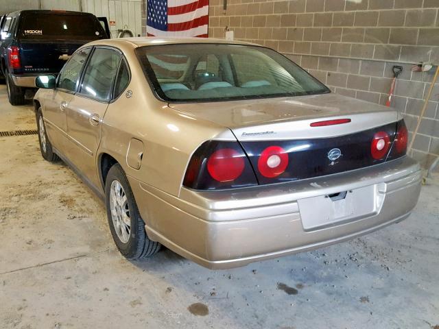 2G1WF52E559101989 - 2005 CHEVROLET IMPALA GOLD photo 3