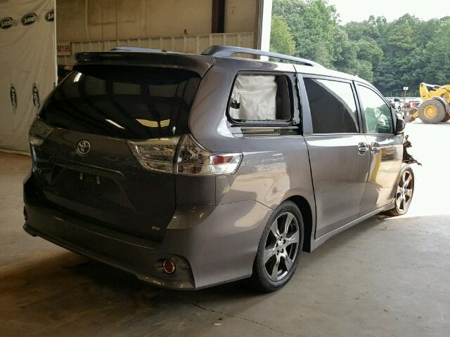 5TDXZ3DC6HS810624 - 2017 TOYOTA SIENNA SE GRAY photo 4