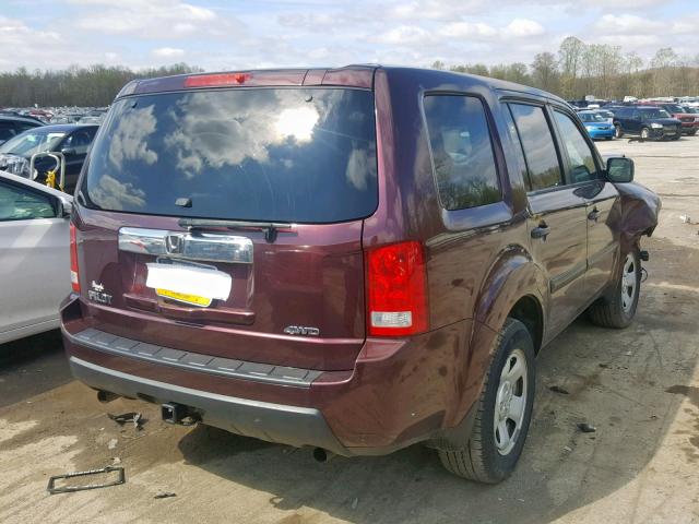 5FNYF4H22BB082008 - 2011 HONDA PILOT LX PURPLE photo 4