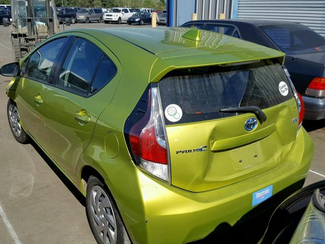 JTDKDTB37F1106907 - 2015 TOYOTA PRIUS C GREEN photo 3