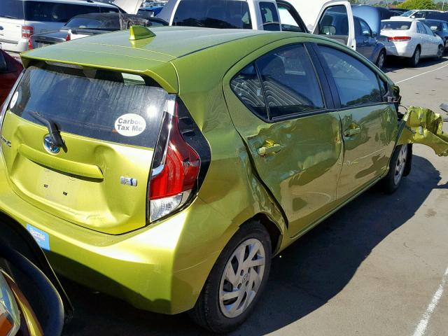 JTDKDTB37F1106907 - 2015 TOYOTA PRIUS C GREEN photo 4