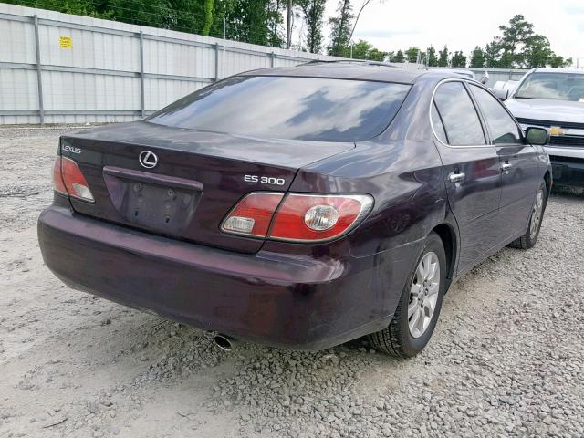 JTHBF30G020067706 - 2002 LEXUS ES 300 PURPLE photo 4