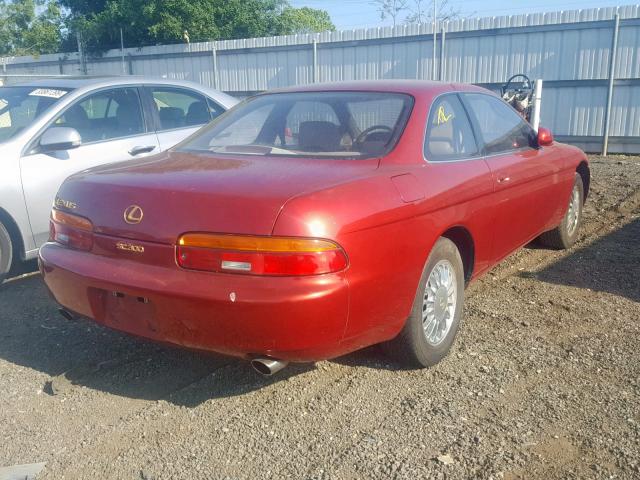 JT8JZ31C1P0015118 - 1993 LEXUS SC 300 BURGUNDY photo 4