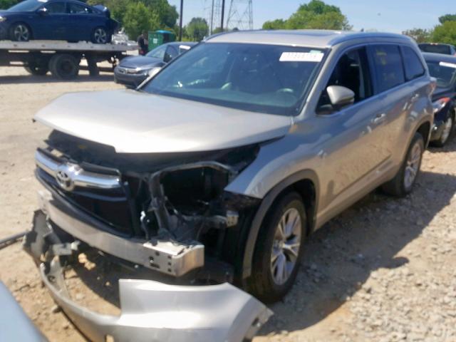 5TDKKRFH4ES037688 - 2014 TOYOTA HIGHLANDER SILVER photo 2