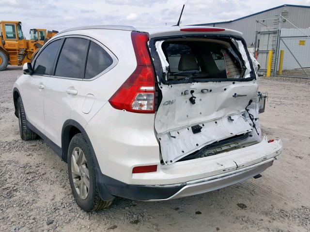 5J6RM3H76FL010905 - 2015 HONDA CR-V EXL WHITE photo 3