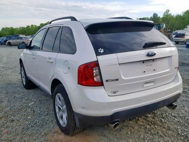 2FMDK3JC3DBA09507 - 2013 FORD EDGE SEL WHITE photo 3