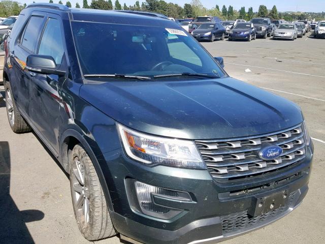 1FM5K7F87GGA26615 - 2016 FORD EXPLORER L GREEN photo 1