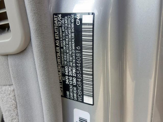 WDBNG84J65A460816 - 2005 MERCEDES-BENZ S 500 4MAT SILVER photo 10