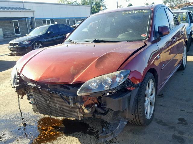 JM1BK324981186552 - 2008 MAZDA 3 S BURGUNDY photo 2