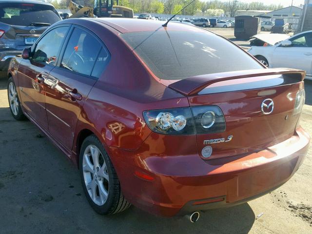 JM1BK324981186552 - 2008 MAZDA 3 S BURGUNDY photo 3