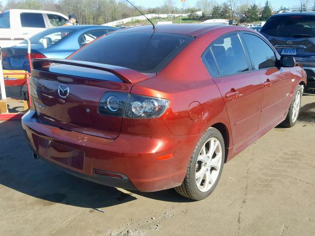 JM1BK324981186552 - 2008 MAZDA 3 S BURGUNDY photo 4