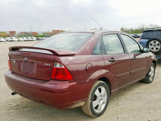 1FAHP34N66W190761 - 2006 FORD FOCUS ZX4 RED photo 4